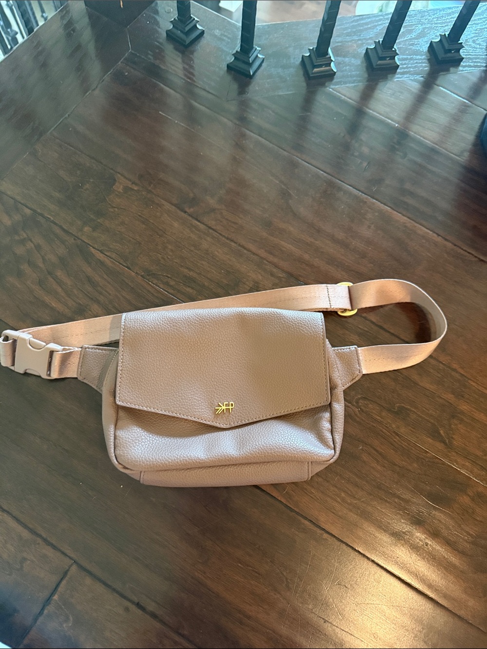 Freshly Picked Taupe Leather Crossbody Belt Bag